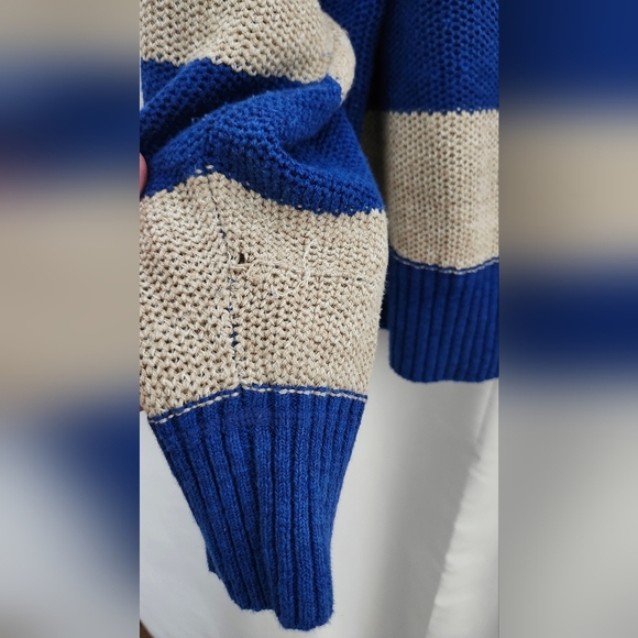 Free People Womens Cassidy Sweater Size S Oversized Off the Shoulder Preppy Bow - Picture 4 of 8